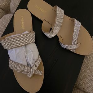 Beige Flat Sandals, Size 12, BRAND NEW NEVER WORN